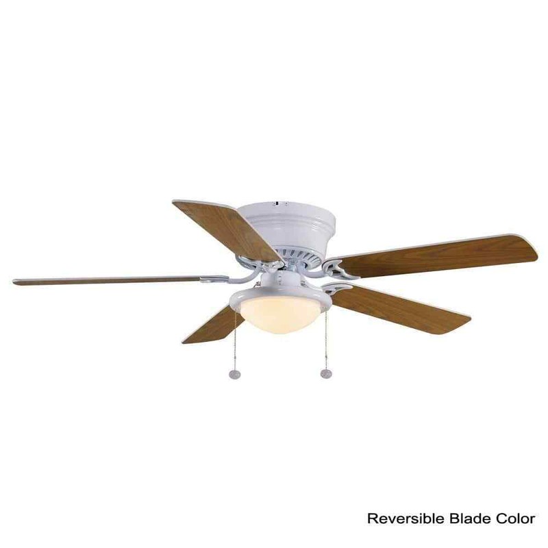 Hugger 52 in. LED Indoor White Ceiling Fan with Light Kit - Image 2