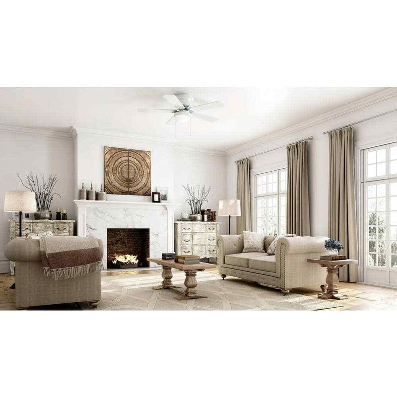 Hugger 52 in. LED Indoor White Ceiling Fan with Light Kit - Image 3