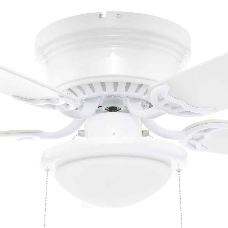 Hugger 52 in. LED Indoor White Ceiling Fan with Light Kit - Image 4