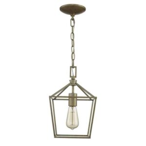 Home Decorators Collection Weyburn 1-Light Antique Silver Leaf Farmhouse Mini