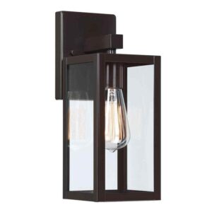 Hukoro Martin 13 in. 1-Light Bronze Hardwired Outdoor Wall Lantern Sconce