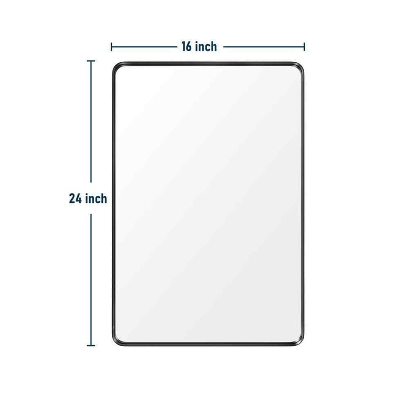 PAIHOME 16 in. W x 24 in. H Small Rectangular Metal Framed Wall Mounted Wall - Image 2