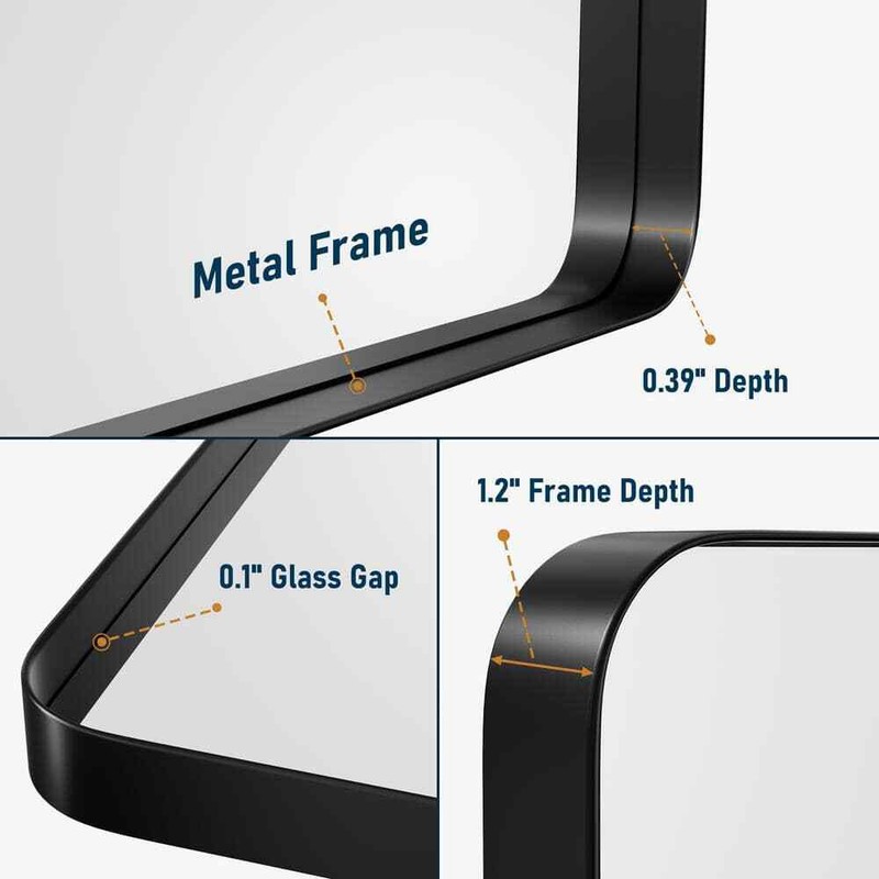 PAIHOME 16 in. W x 24 in. H Small Rectangular Metal Framed Wall Mounted Wall - Image 3