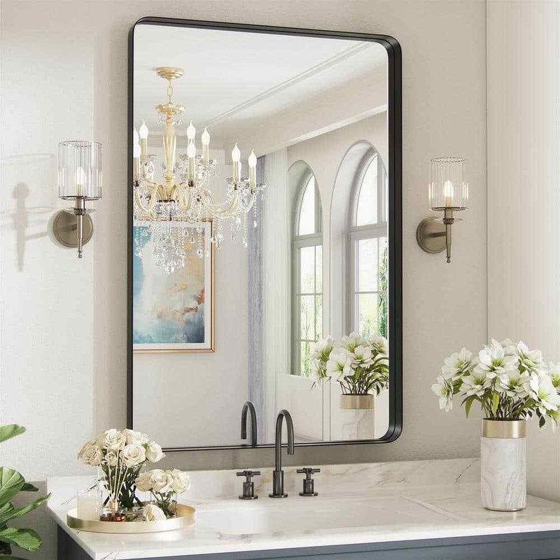 PAIHOME 16 in. W x 24 in. H Small Rectangular Metal Framed Wall Mounted Wall - Image 6