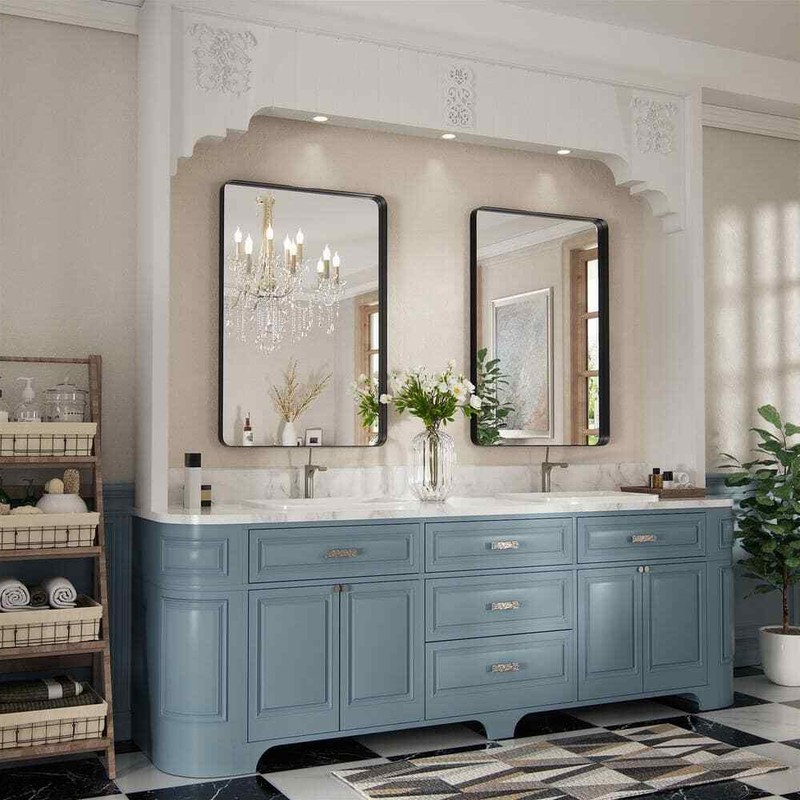 PAIHOME 16 in. W x 24 in. H Small Rectangular Metal Framed Wall Mounted Wall - Image 8