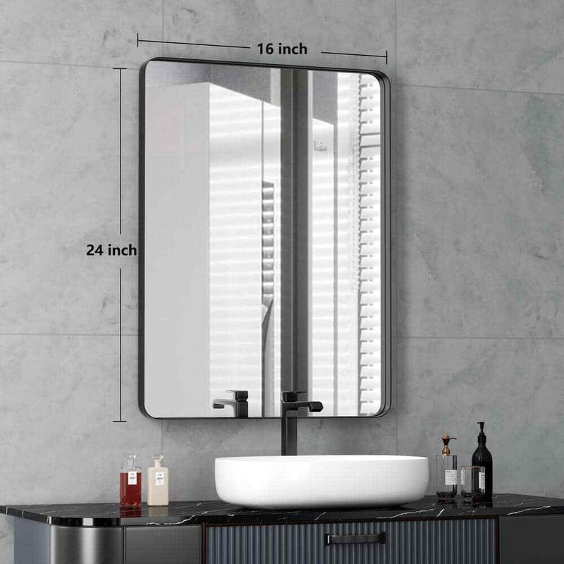 PAIHOME 16 in. W x 24 in. H Small Rectangular Metal Framed Wall Mounted Wall - Image 9