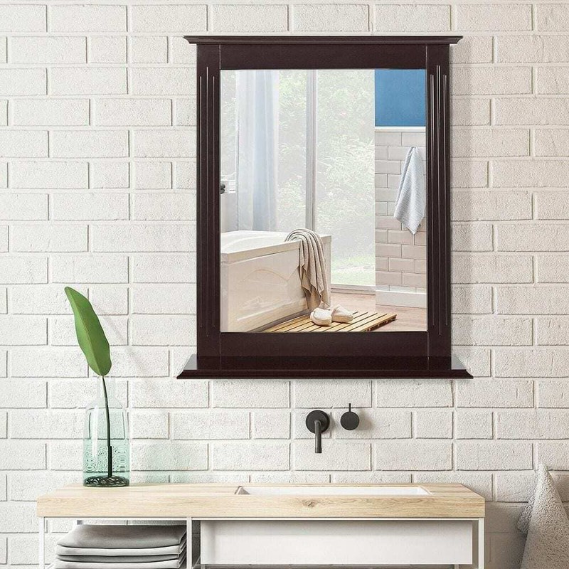 Gymax 22.5 in. W x 27 in. H Rectangular Framed Wall-Mounted Bathroom Vanity - Image 2