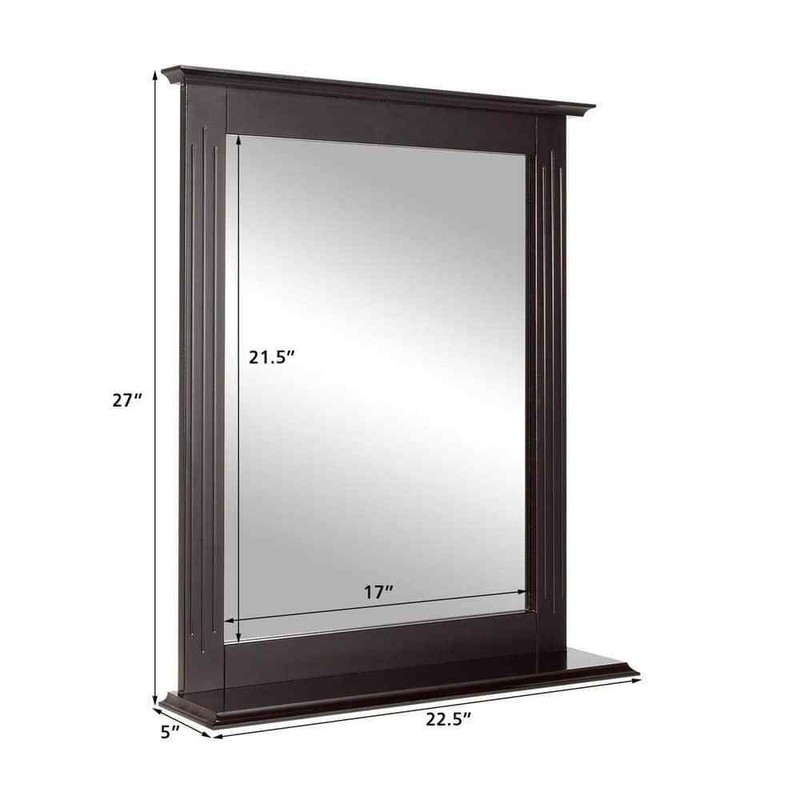 Gymax 22.5 in. W x 27 in. H Rectangular Framed Wall-Mounted Bathroom Vanity - Image 5