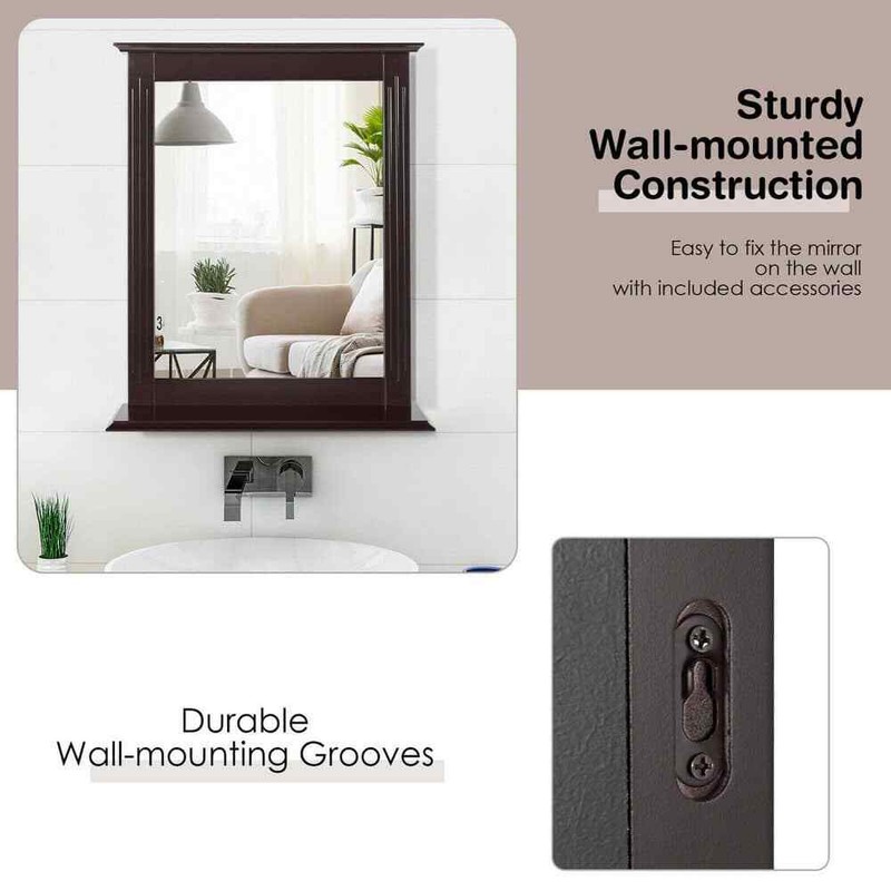 Gymax 22.5 in. W x 27 in. H Rectangular Framed Wall-Mounted Bathroom Vanity - Image 8