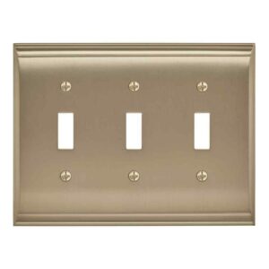 Amerock Gold 3-Gang 3-Toggle Wall Plate (1-Pack)