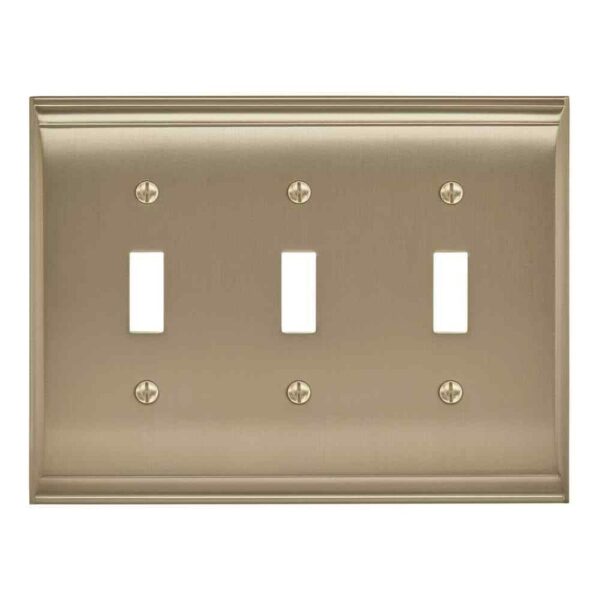 Amerock Gold 3-Gang 3-Toggle Wall Plate (1-Pack)