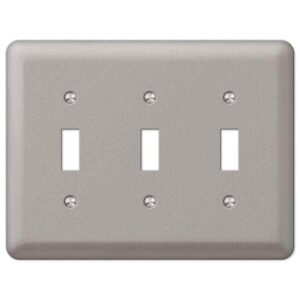 AMERELLE Declan 3 Gang Toggle Steel Wall Plate - Pewter