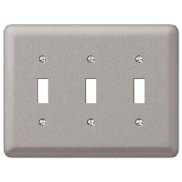 AMERELLE Declan 3 Gang Toggle Steel Wall Plate - Pewter