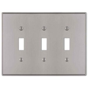 AMERELLE Ansley 3 Gang Toggle Metal Wall Plate - Brushed Nickel