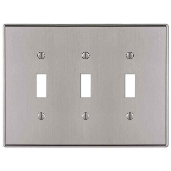 AMERELLE Ansley 3 Gang Toggle Metal Wall Plate - Brushed Nickel