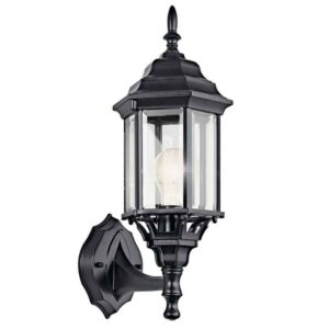 KICHLER Chesapeake 17 in. 1-Light Black Outdoor, No Bulbs Included (1-Pack)