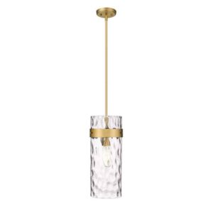 Z-Lite Fontaine 5.5 in. 1-Light Pendant Rubbed Brass with Clear Glass Shade