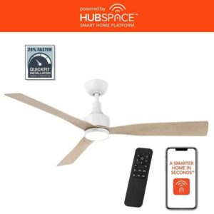 Home Decorators Collection Ryland 52 in.Smart Indoor/Outdoor Matte White Ceiling