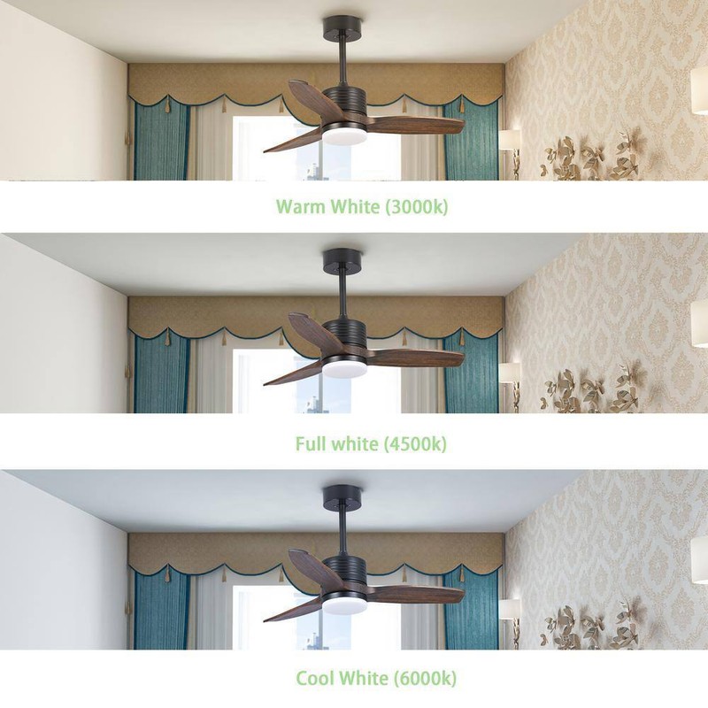 BANSA ROSE 36 in. Matte Black Wood Leaf Indoor Ceiling Fan+AC Motor+Remote,Rever - Image 4