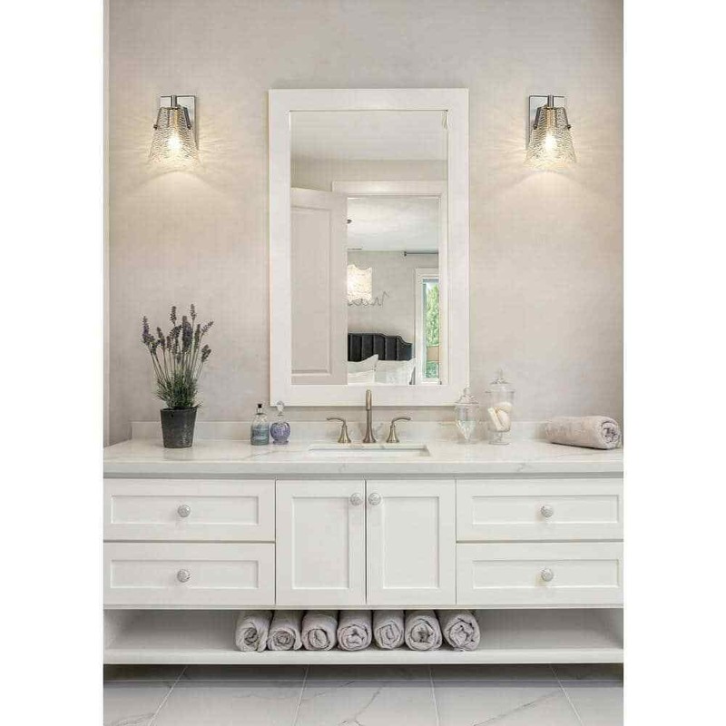 Analia 6.5 in. 1 Light Brushed Nickel sconce Light+Clear Ribbed Glass,No Bulbs - Image 7
