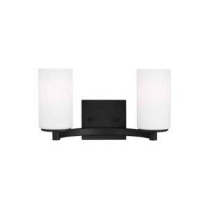 Generation Lighting Hettinger 13.5 in. 2 Light Midnight Black Vanity Light+LED