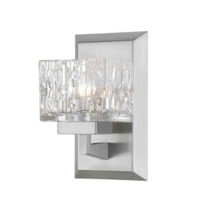 Z-Lite Rubicon 13-Watt 1-Light Brushed Nickel+LED Indoor Wall Sconce+Clear Glass