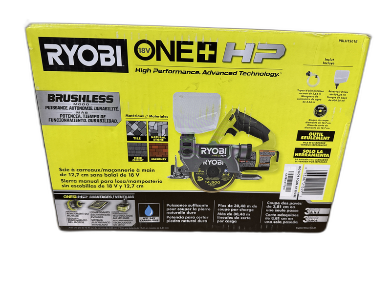 RYOBI ONE+ HP 18V Cordless Handheld Wet/Dry Masonry Tile Saw (Tool Only) - Image 18