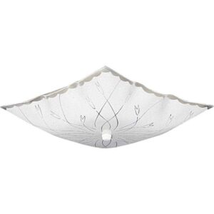 Progress Lighting 2-Light White Flush Mount with White Glass