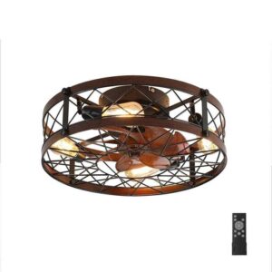 MODERN HABITAT Spinning 20 in. Indoor Beige Ceiling Fan+LED Light Bulbs+Remote