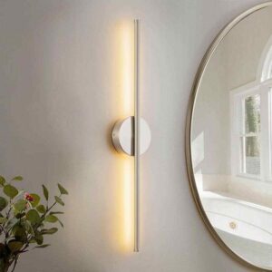Rennnsan Aidan 23.6 in. 1-Light Chrome Linear Dimmable LED Wall Sconce