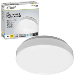 Commercial Electric 7 in. White Round Closet Light LED Flush Mount Ceiling Light
