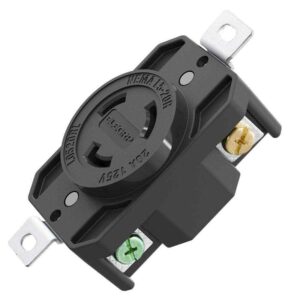 ELEGRP 20 Amp 125-Volt NEMA L5-20R Locking Receptacle Single Outlet Indus, Black