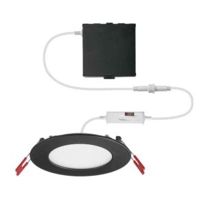 Commercial Electric Ultra Slim Integrated LED 4 in Round Adj Color, Matte Black