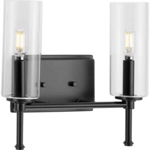 Progress Lighting Elara 12.5 in. 2-Light Matte Black New Traditional Vanity Ligh