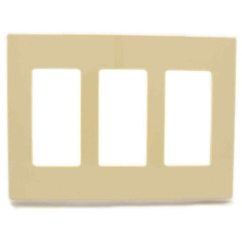 Leviton 3-Gang Ivory Decora/Rocker Polycarbonate Standard Screwless Wall Plate