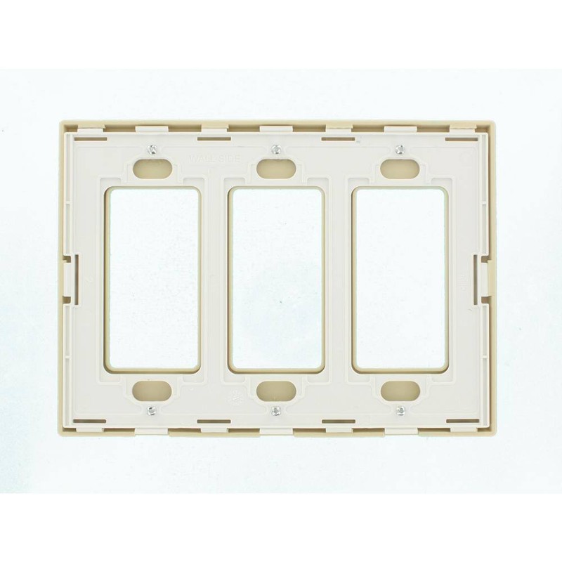 Leviton 3-Gang Ivory Decora/Rocker Polycarbonate Standard Screwless Wall Plate - Image 2