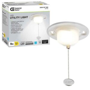 Commercial Electric 5 in. Closet Utility Light Lampholder with Pull Chain LED