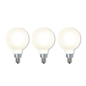 Bulbrite 40-Watt G16 Milky Dimmable (E12) Candelabra Screw Base Decorati(3-Pack)