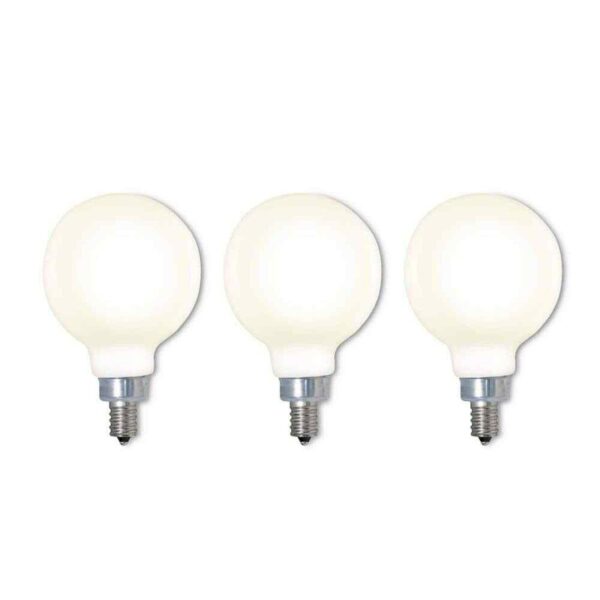 Bulbrite 40-Watt G16 Milky Dimmable (E12) Candelabra Screw Base Decorati(3-Pack)
