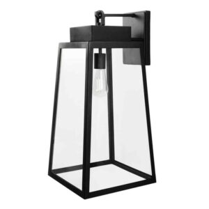 Hampton Bay Corbin Extra Large 25 in. Modern 1-Light Black Hardwired Tapered