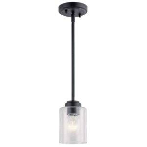 KICHLER Winslow 1-Light Black Contemporary Shaded Kitchen Mini Pendant Hanging