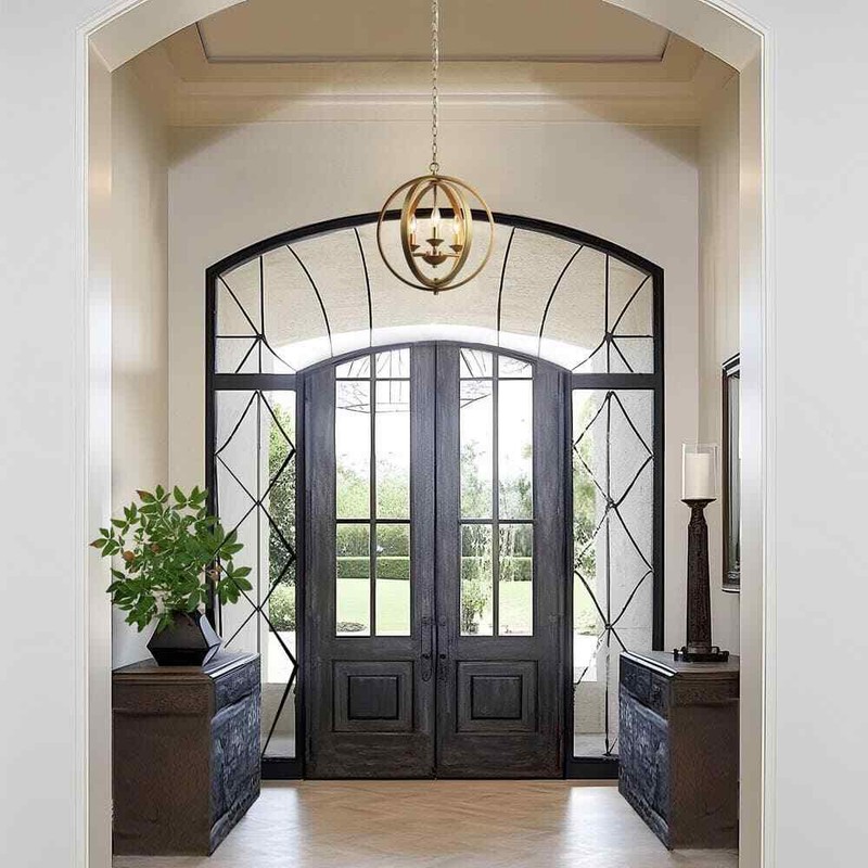 Uolfin Modern Chandelier Pendant Light 3-Light Globe Cage Dining Room Chandelier - Image 4