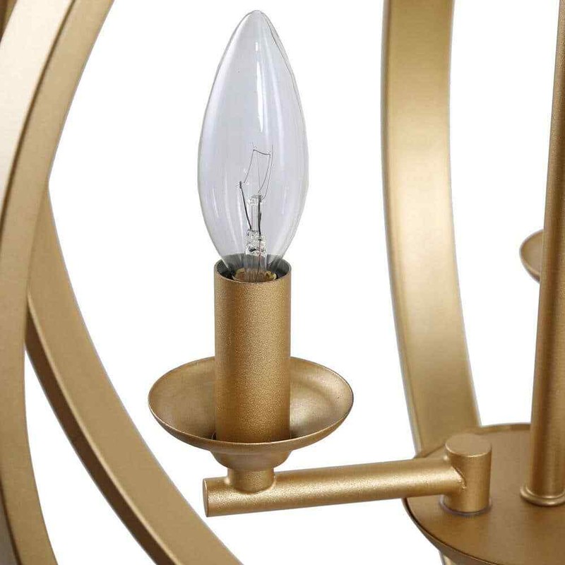 Uolfin Modern Chandelier Pendant Light 3-Light Globe Cage Dining Room Chandelier - Image 8