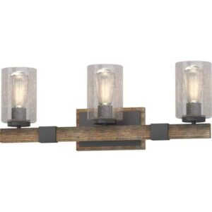 Volume Lighting 3-Light Indoor Black Walnut or Vanity Light Bar or Wall Mount
