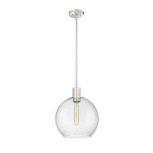 Z-Lite Margo 13.75 in. 1-Light Pendant Brushed Nickel + Clear Seedy Glass Shade