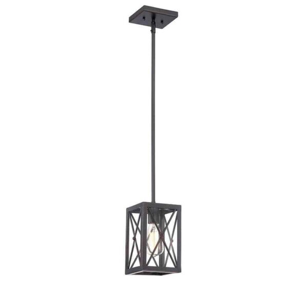 HDC Harwood 60-Watt 1-Light Royal Bronze Mini-Pendant with Cage Shade