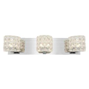 Access Lighting Prizm 3-Light Chrome Bath Light with Clear Crystal Shade
