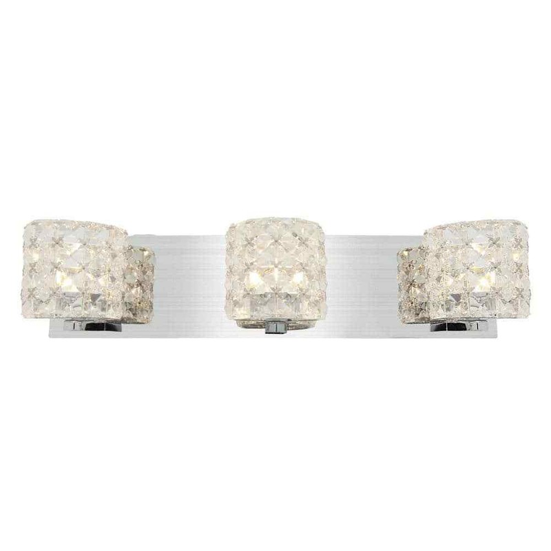 Access Lighting Prizm 3-Light Chrome Bath Light with Clear Crystal Shade