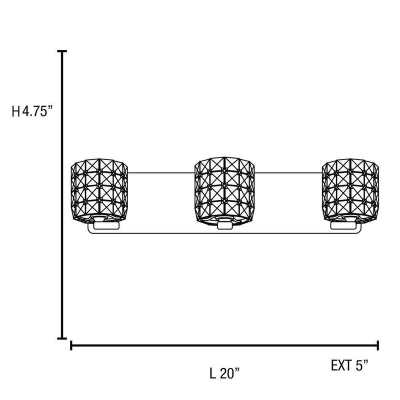 Access Lighting Prizm 3-Light Chrome Bath Light with Clear Crystal Shade - Image 2