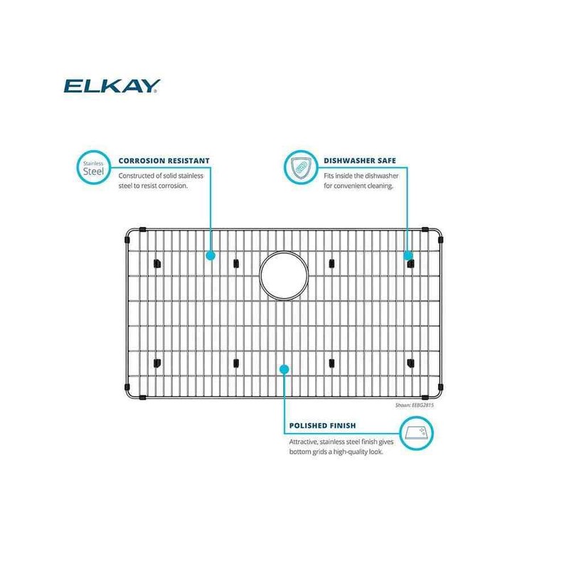 Elkay Dayton 13.75 in. x 19.0625 in.Bottom Grid for Kitchen Sink,Stainless Steel - Image 4